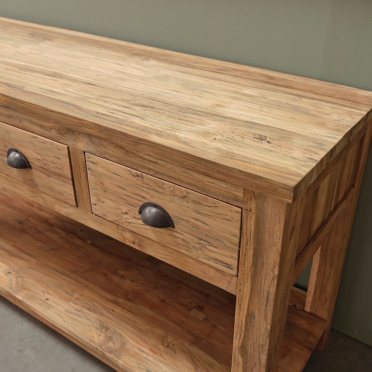 AUSTIN - Waschtischunterschrank aus massivem recyceltem Teakholz 165 cm