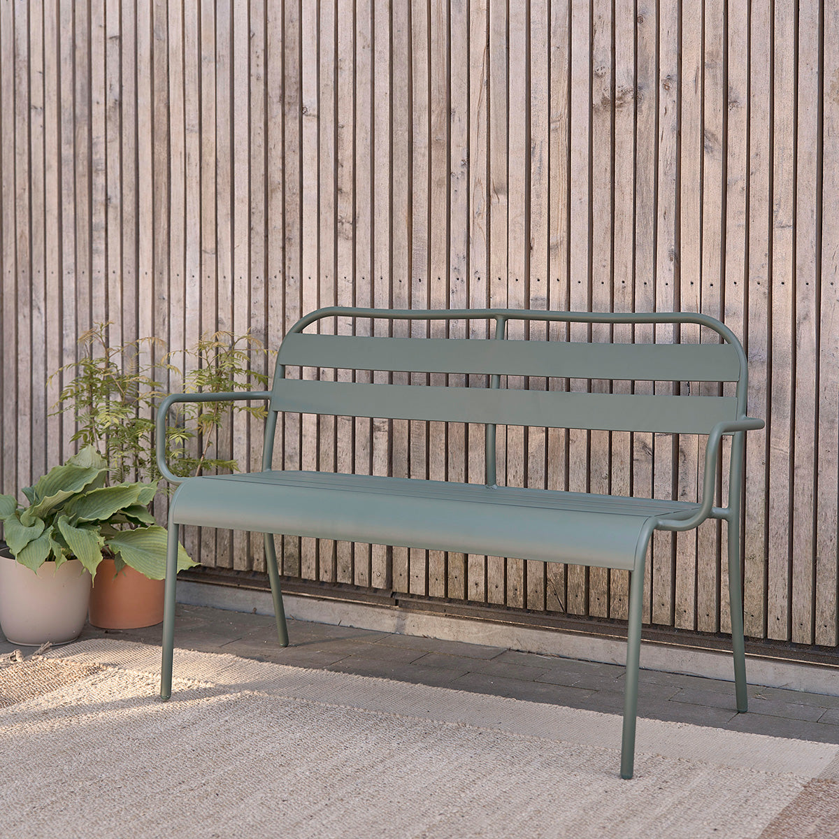 ZÉPHIR - Bank aus grünem Aluminium 118 cm