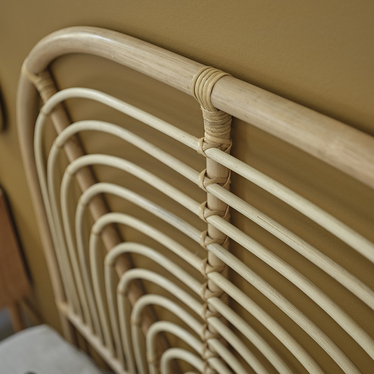 BOHO - Abgerundetes Kopfteil für Kinderbett aus Rattan 90 cm