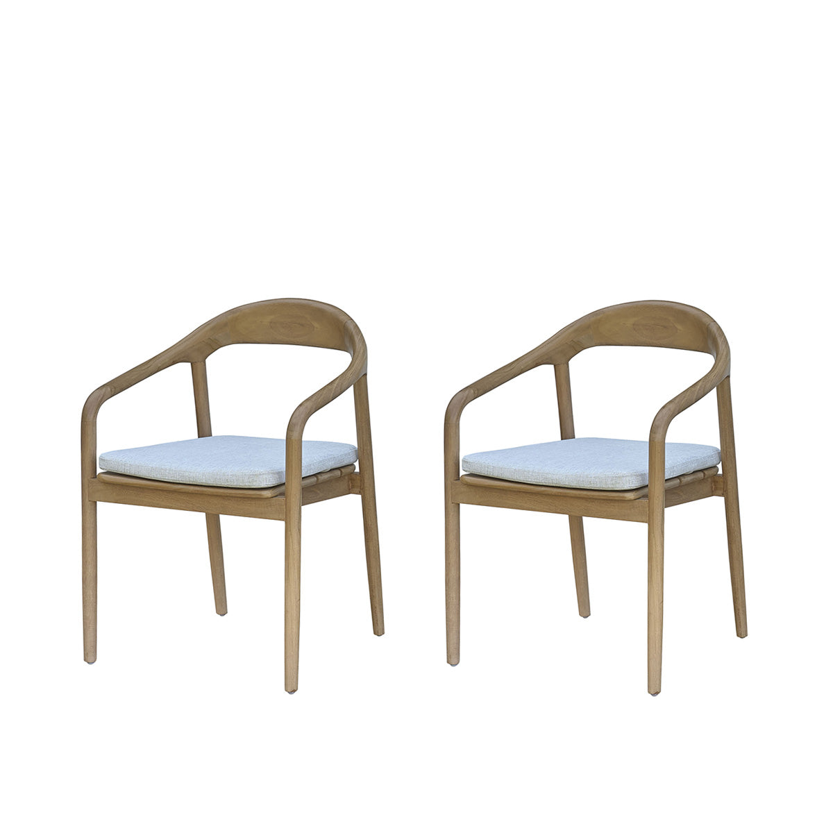 AMBRE - Fauteuil de jardin en teck massif (lot de 2)