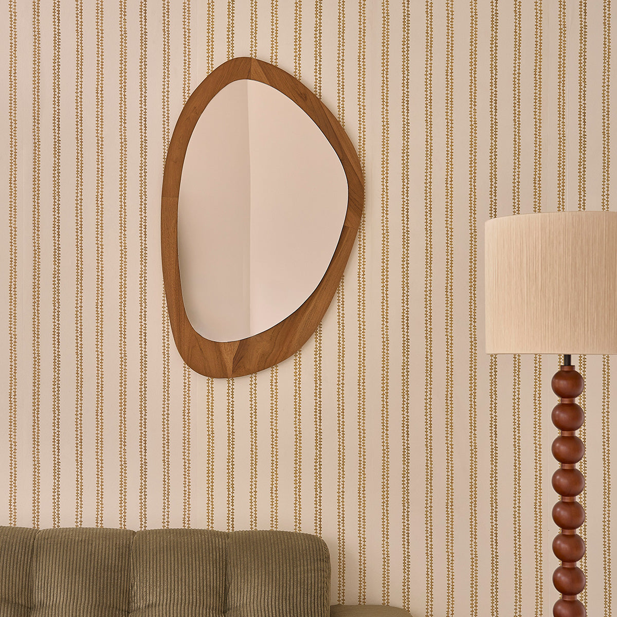 ADELE - Miroir organique en bois de teck 90x60 cm