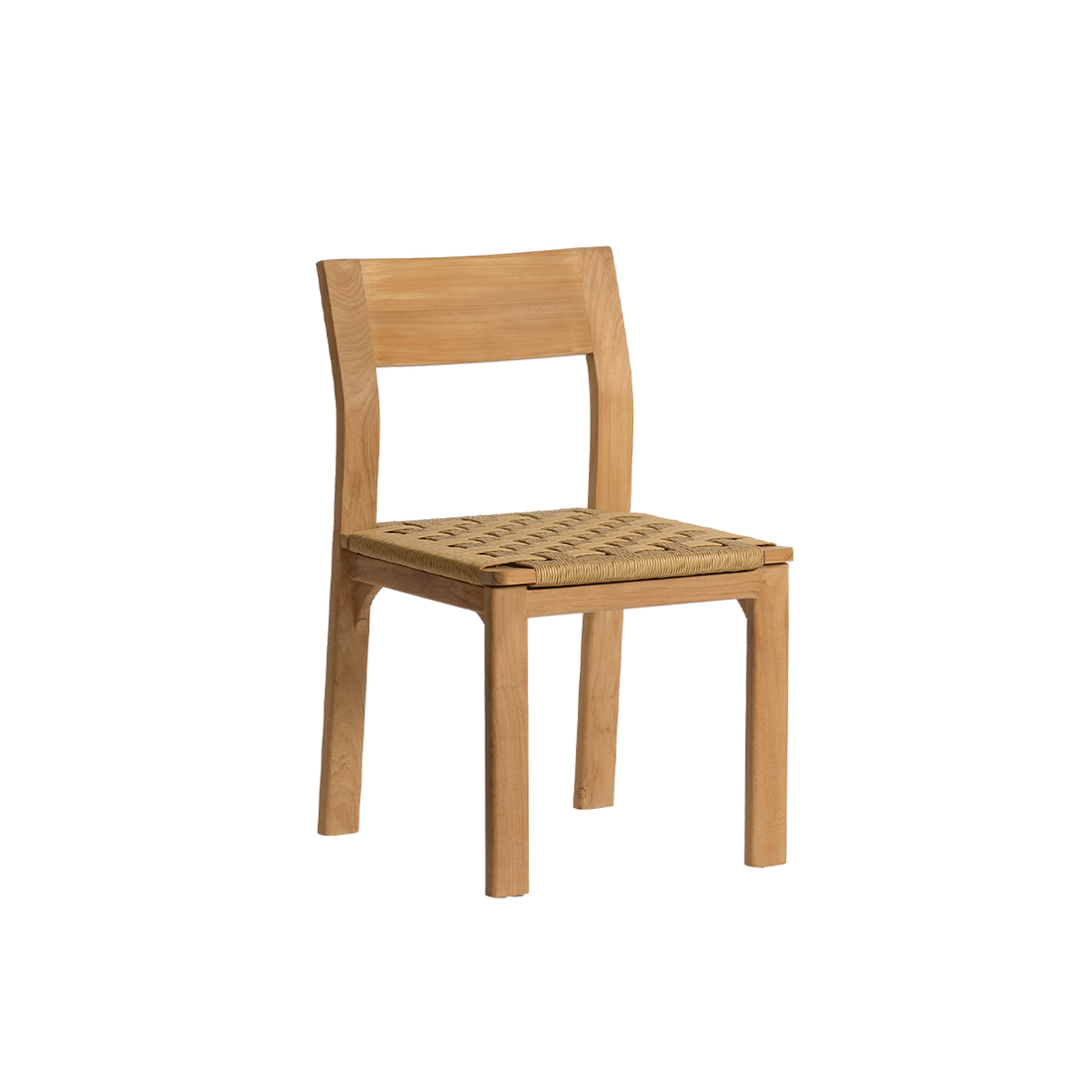 PIANA - Gartenstuhl aus massivem Teakholz und Rattan