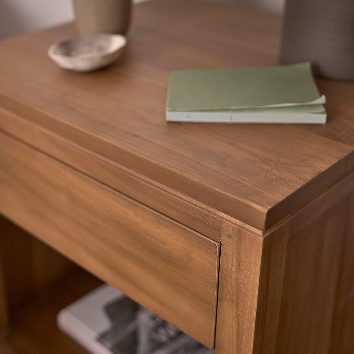 TRISTAN - Table de chevet en teck massif 50 cm