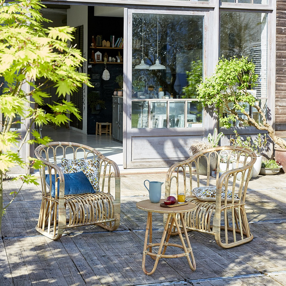 PAOLA - Set aus 2 Rattansesseln Komfort