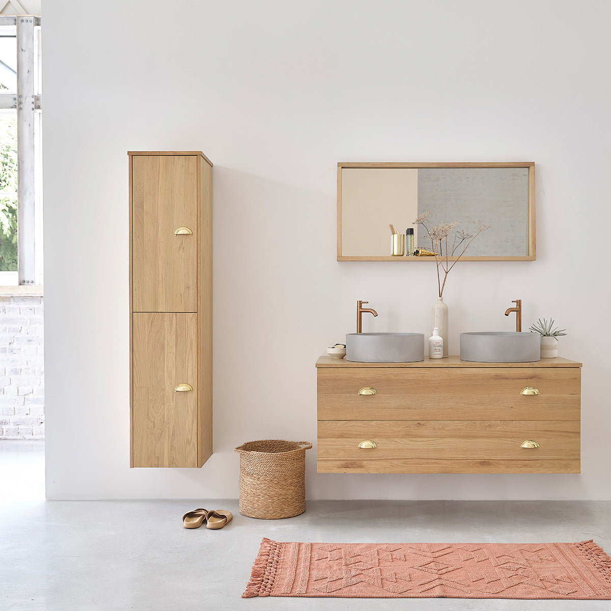 MARGAUX - Miroir rectangulaire en chêne massif 100x50 cm