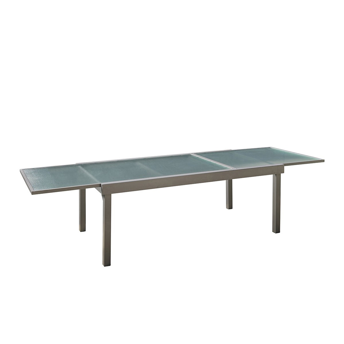 MODULO - Ausziehbarer Gartentisch aus Aluminium grau 8/12 Sitze