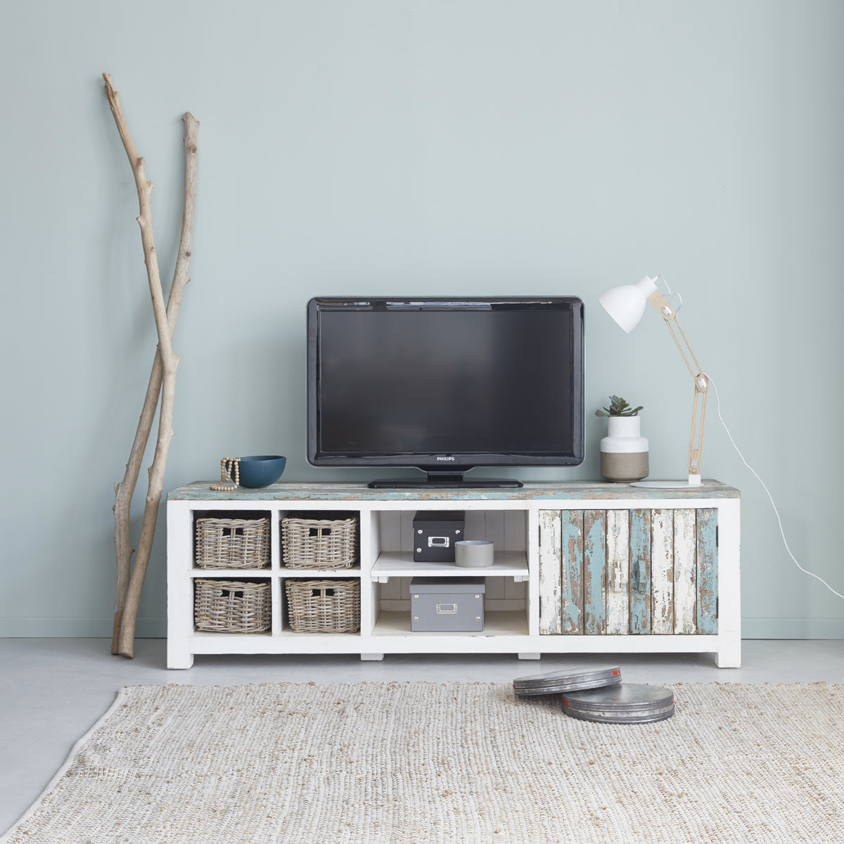 ATLANTIC - TV-Möbel aus massivem recyceltem Holz 180 cm