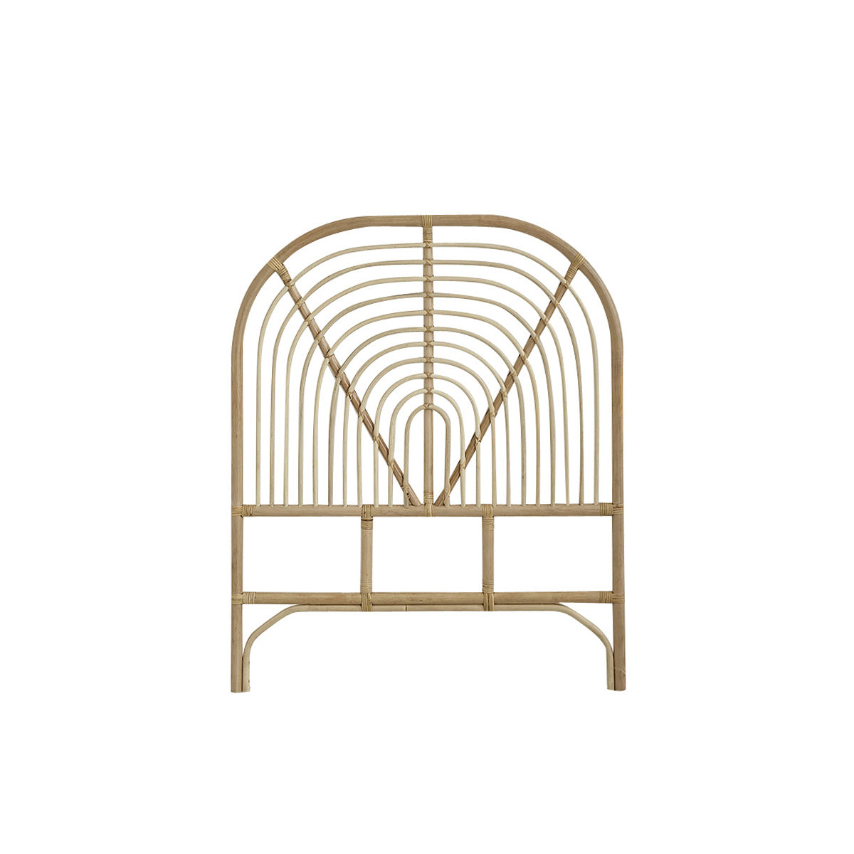 BOHO - Abgerundetes Kopfteil für Kinderbett aus Rattan 90 cm