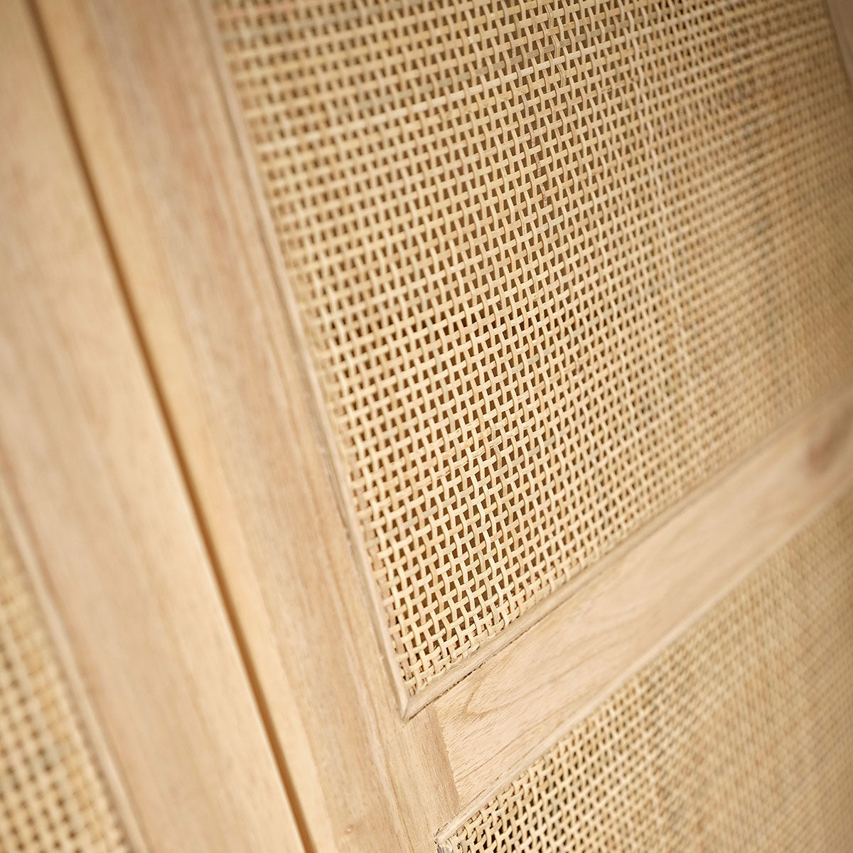 MAËL - Armoire en mindi massif et cannage 90 cm