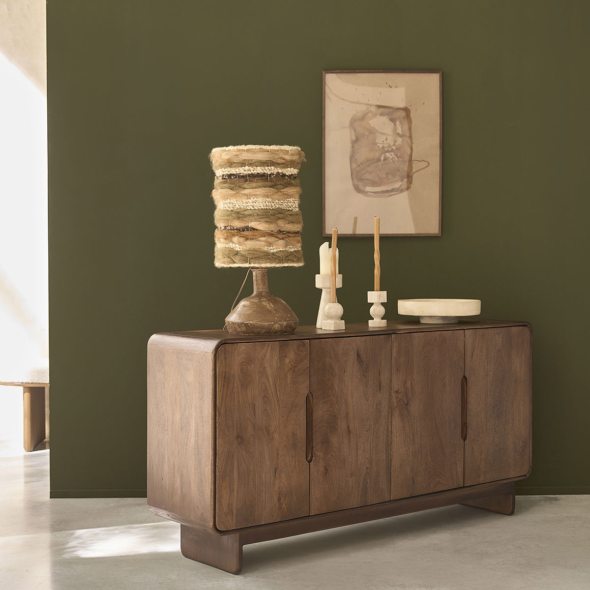 SOFIA - Sideboard aus massivem Mangoholz, 160 cm