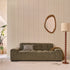 Gerades 3-Sitzer-Sofa aus khakifarbenem Cord