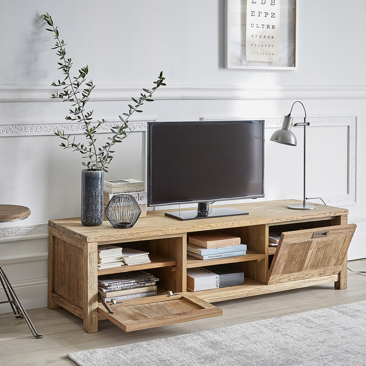 CARGO - TV-Möbel aus massivem recyceltem Teakholz 160 cm