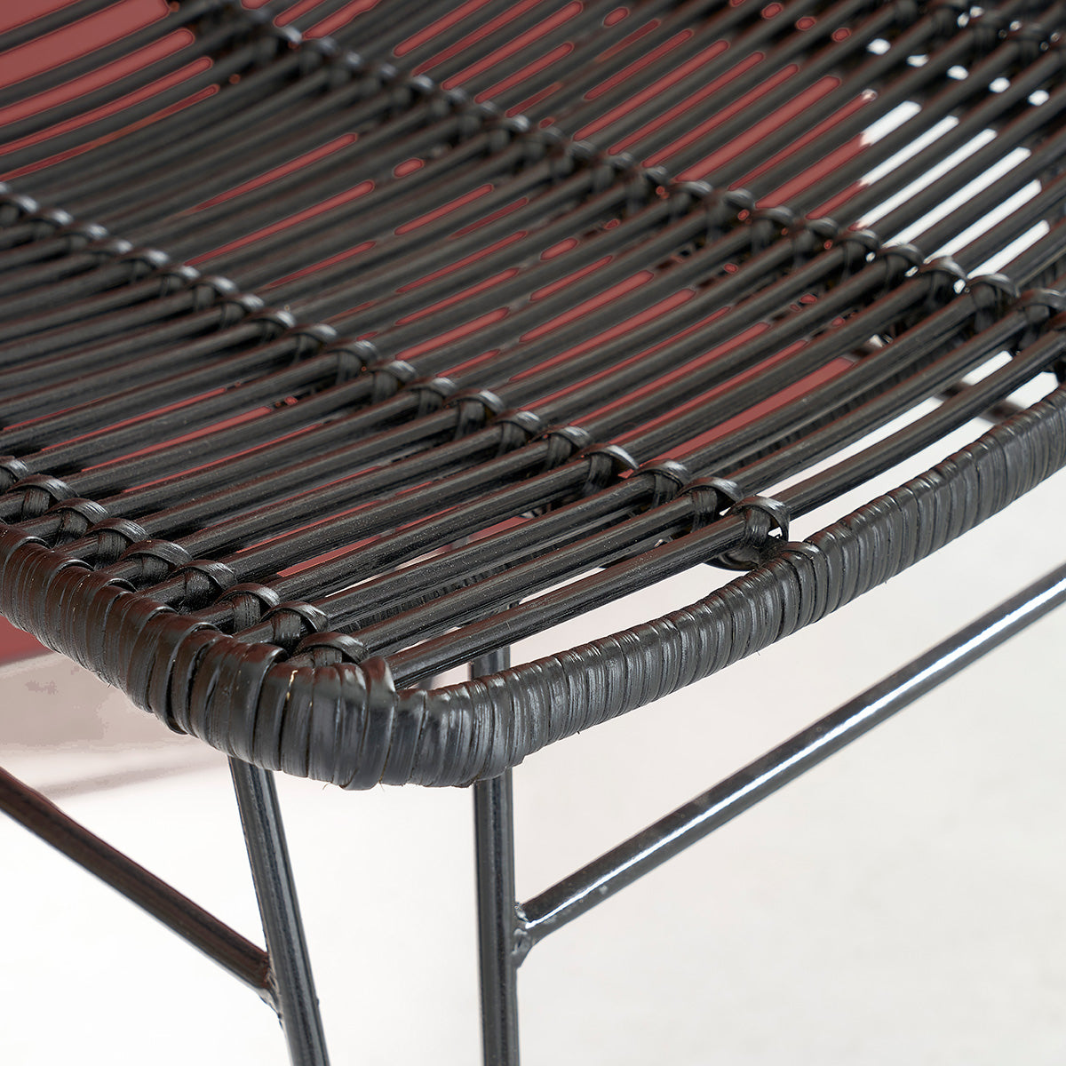 BOHEMA - Stuhl aus Rattan und Metall schwarz