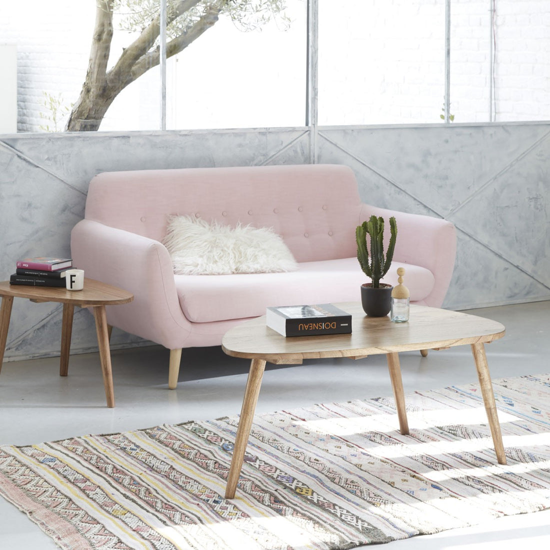 ODDA - Couchtisch aus massivem Mindy 100 cm 