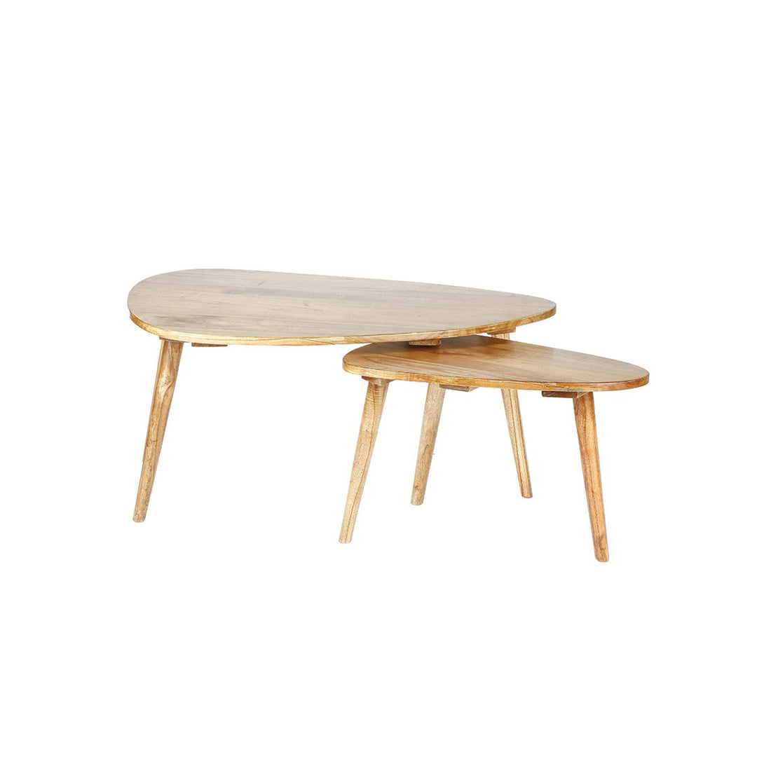 ODDA - Set von 2 Couchtischen aus massivem Mindy 100/62 cm 