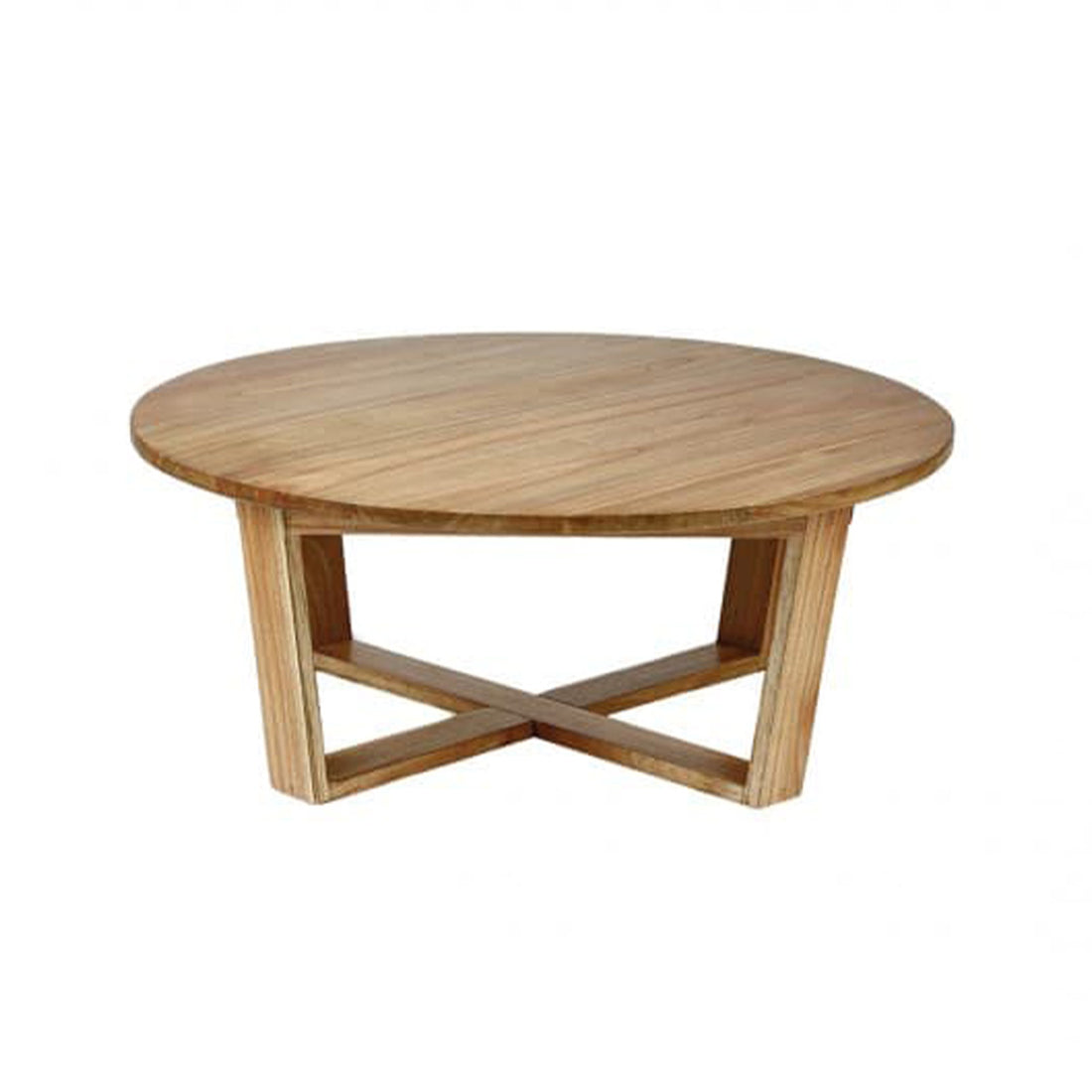 BASILE - Couchtisch aus massivem Mindi-Holz Ø 100 cm 