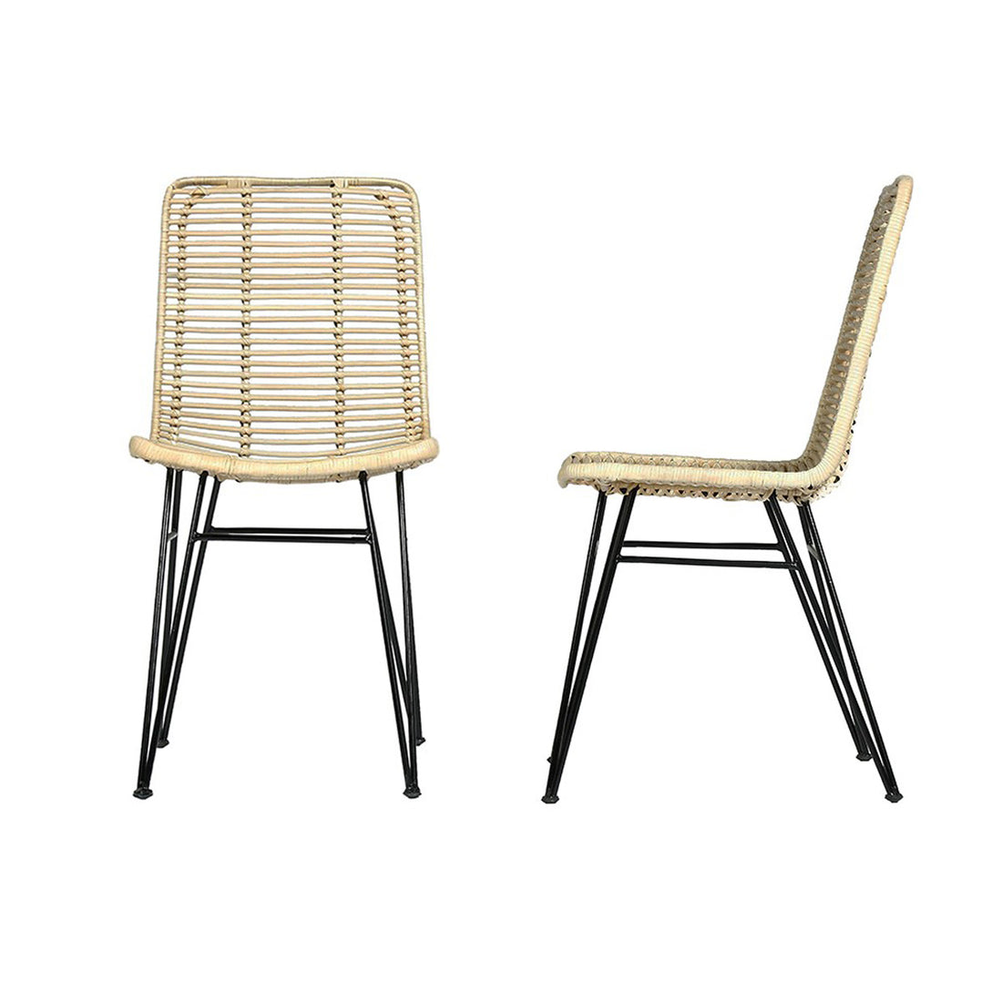 BOHEMA - Set aus 2 Stühlen aus Rattan und Metall 