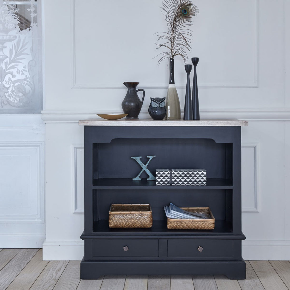 LONDRES - Kommode aus Mahagoni und massivem Teakholz 95 cm 