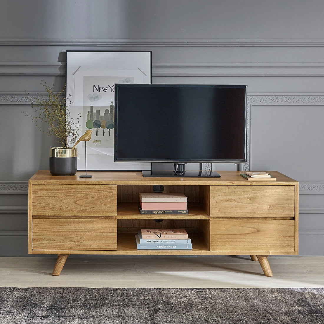 TILO - TV-Möbel aus massivem Mindy 140 cm 