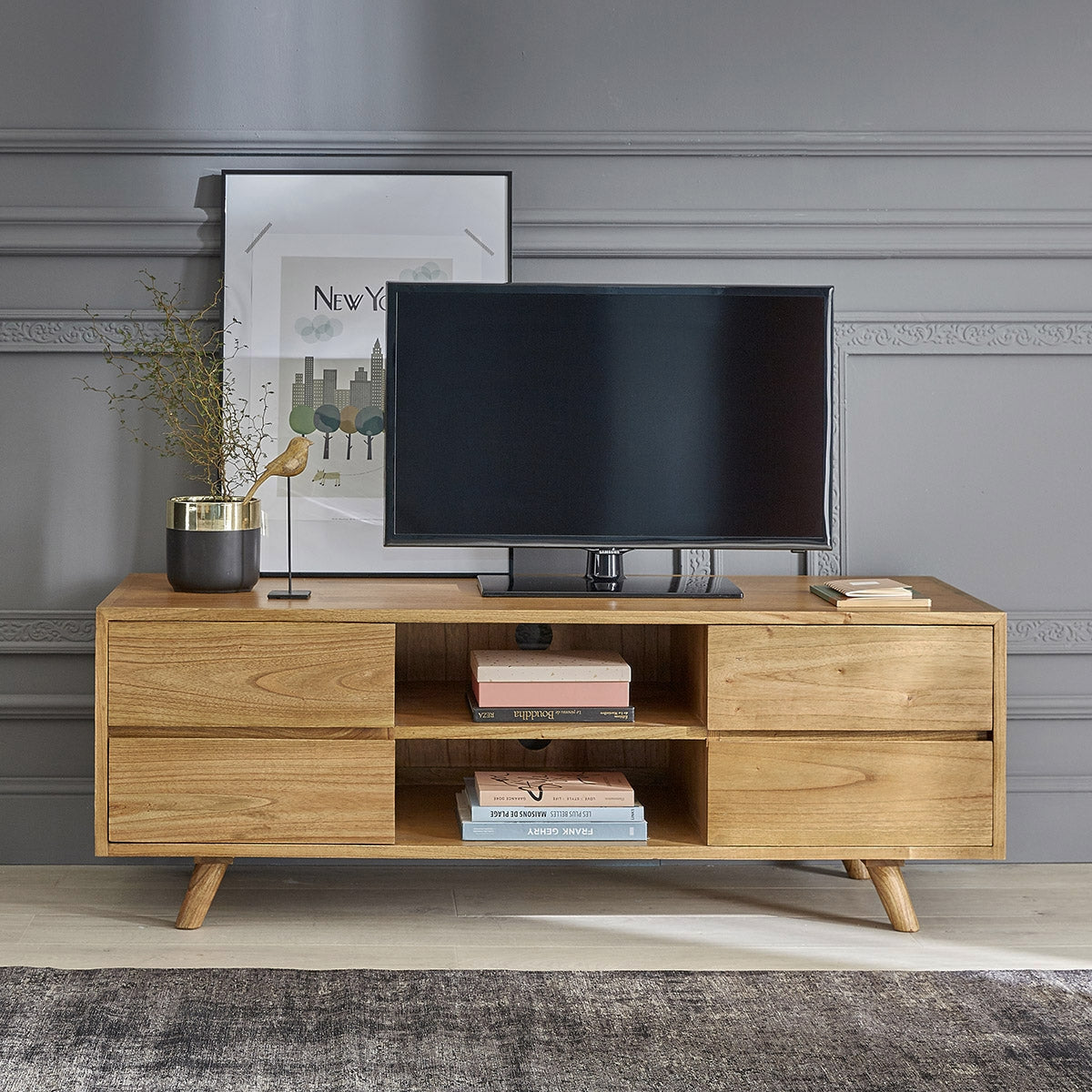 TILO - TV-Möbel aus massivem Mindy 140 cm 
