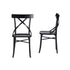 Set aus 2 Bistrostühlen aus massivem Mahagoni und Rattan, schwarz 