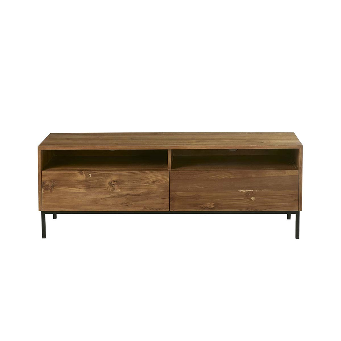 LINA - TV-Möbel aus massivem Teakholz und Metall 140 cm 