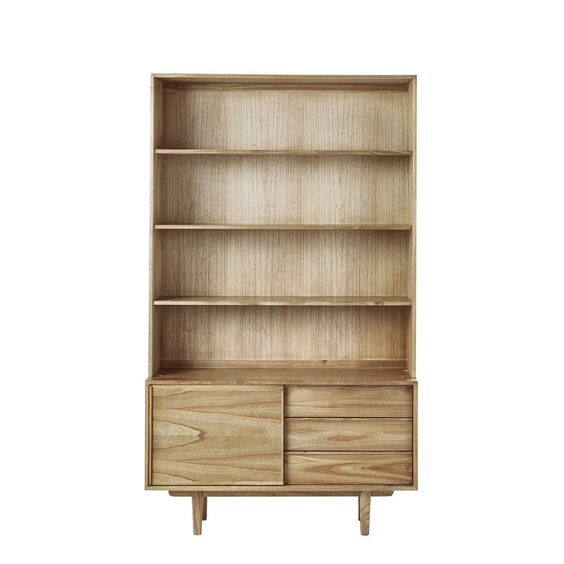 FIFTIES - Bücherregal aus massivem Mindi, H 205 cm