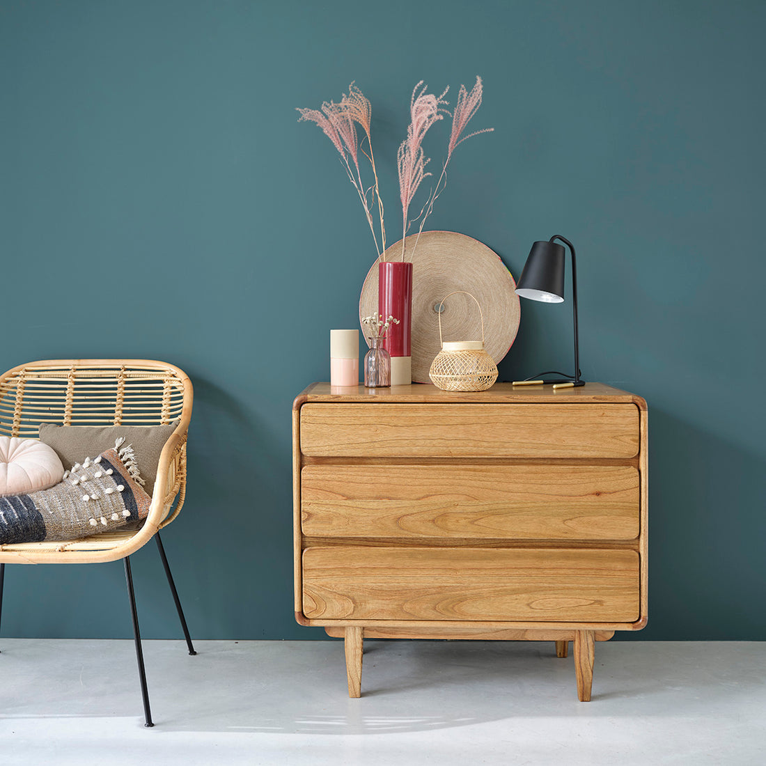 LISON - Kommode aus massivem Mindi-Holz 90 cm
