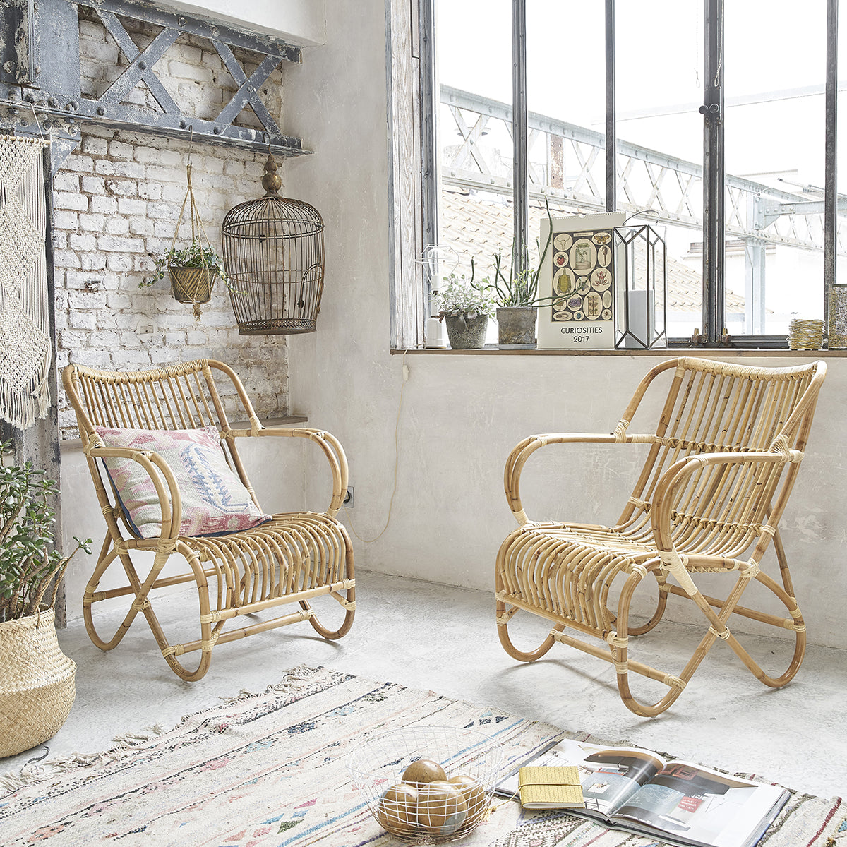 PAOLA - Set aus 2 Rattansesseln 