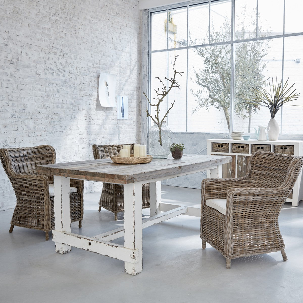 ATLANTIC - Massiver Tisch aus recyceltem Holz für 8 Pers.