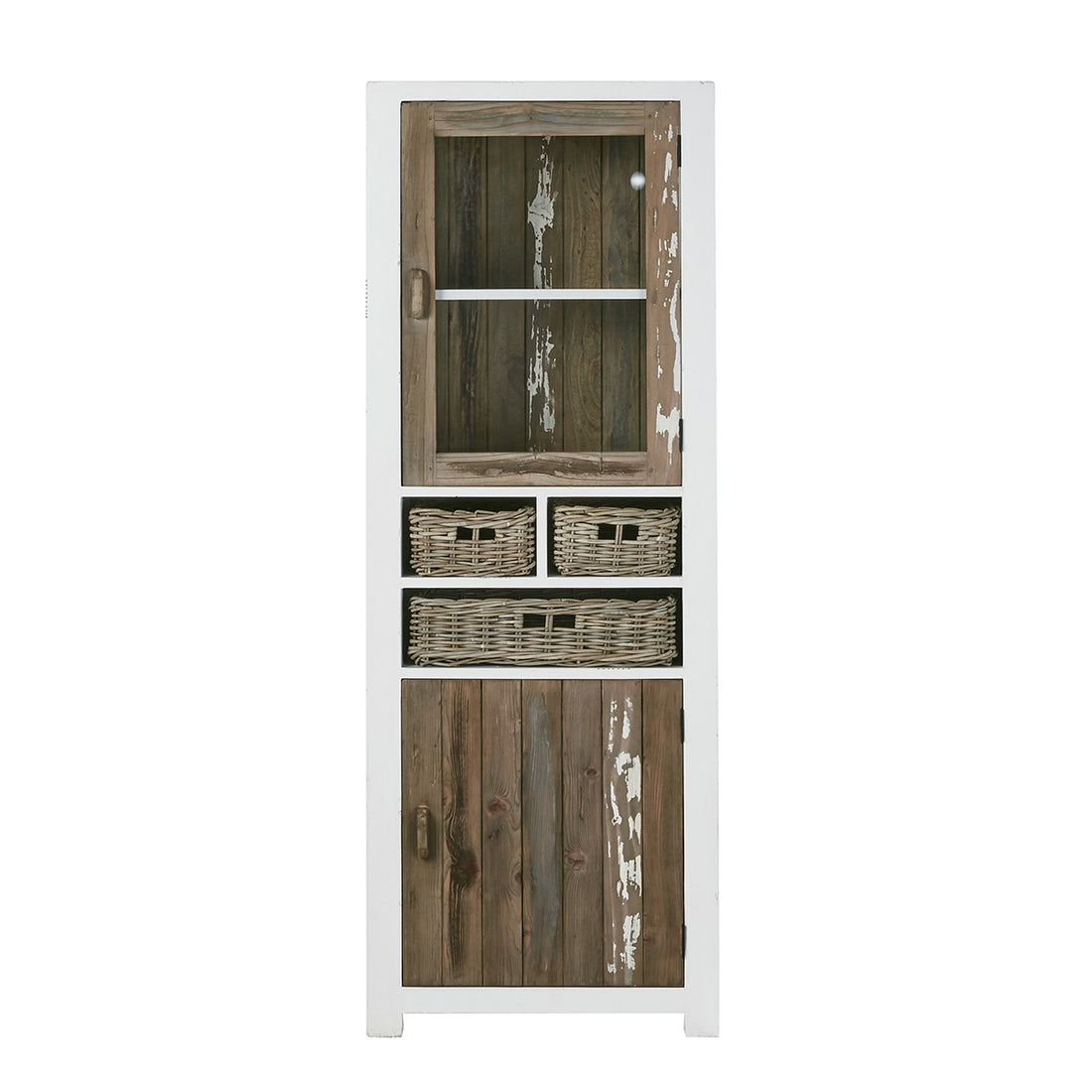 ATLANTIC - Geschirrschrank aus massivem recyceltem Holz 70 cm