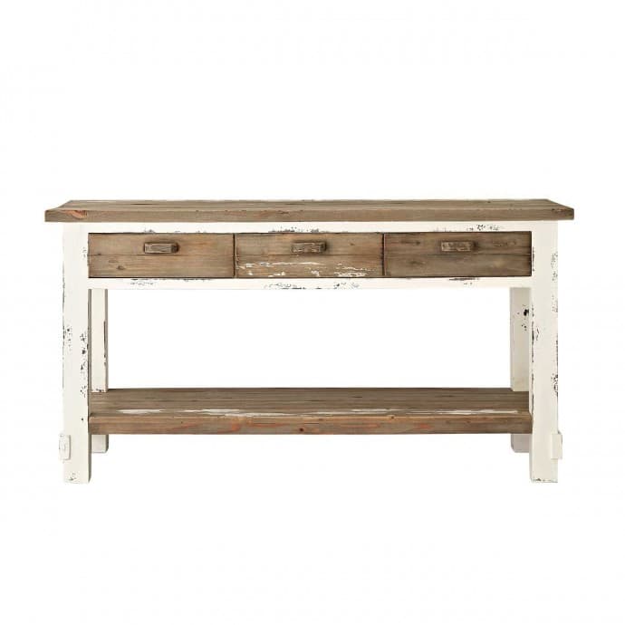 SEZANNE - Waschtischunterschrank aus recyceltem Massivholz 150 cm 
