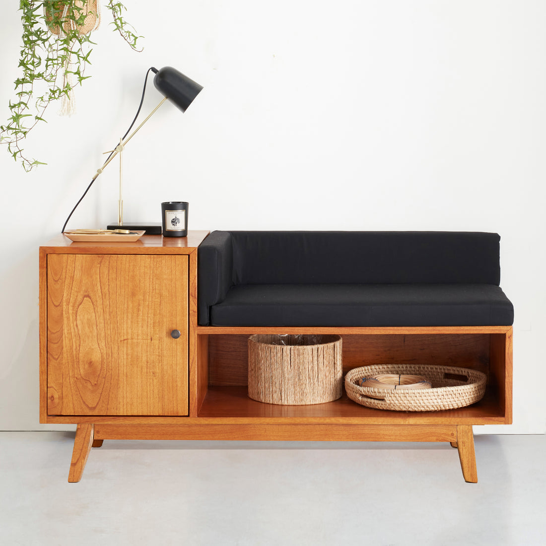 CELESTE - Eingangsbank aus Mindi-Holz 120 cm