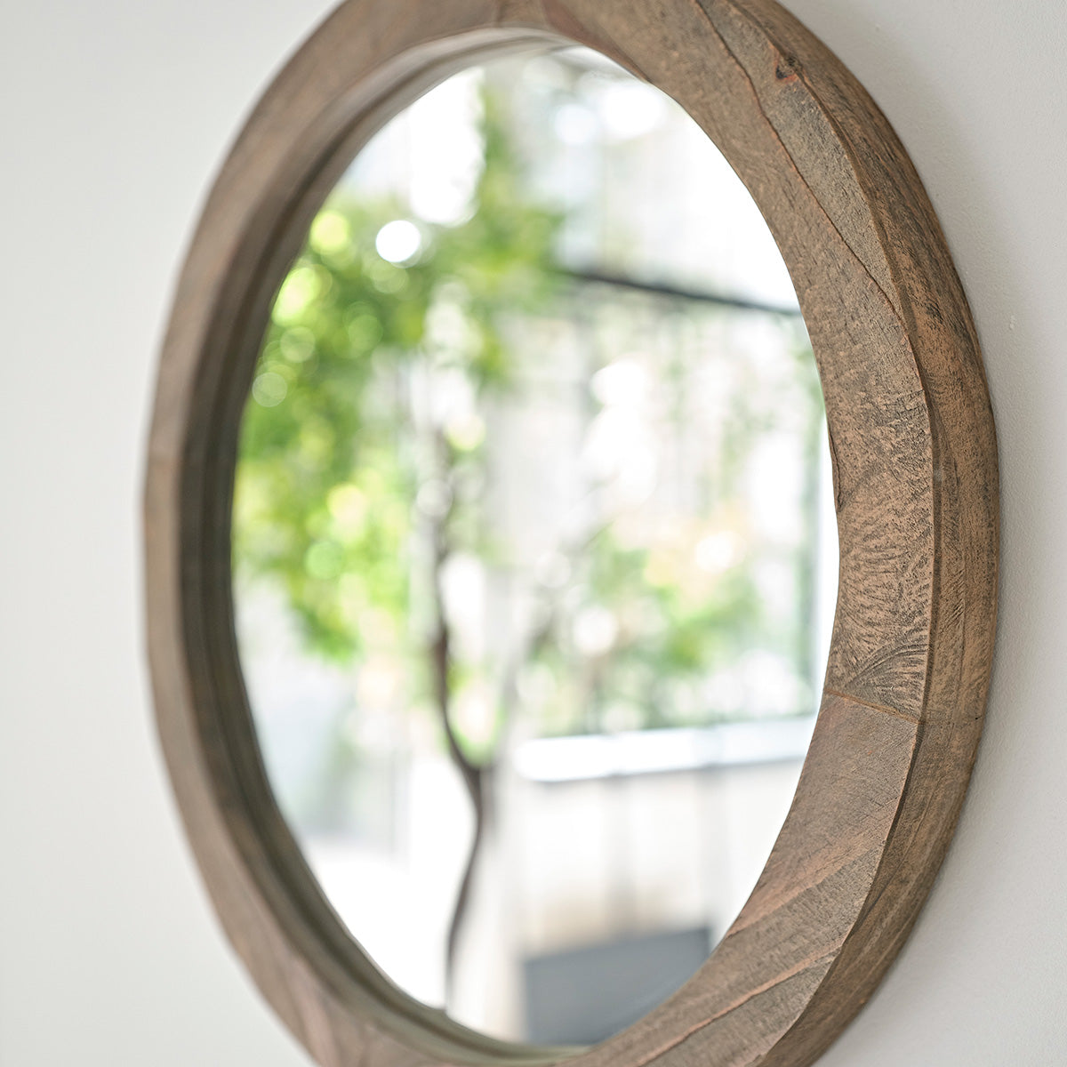 SEZANNE - Miroir en bois recyclé massif rond Ø 50 cm