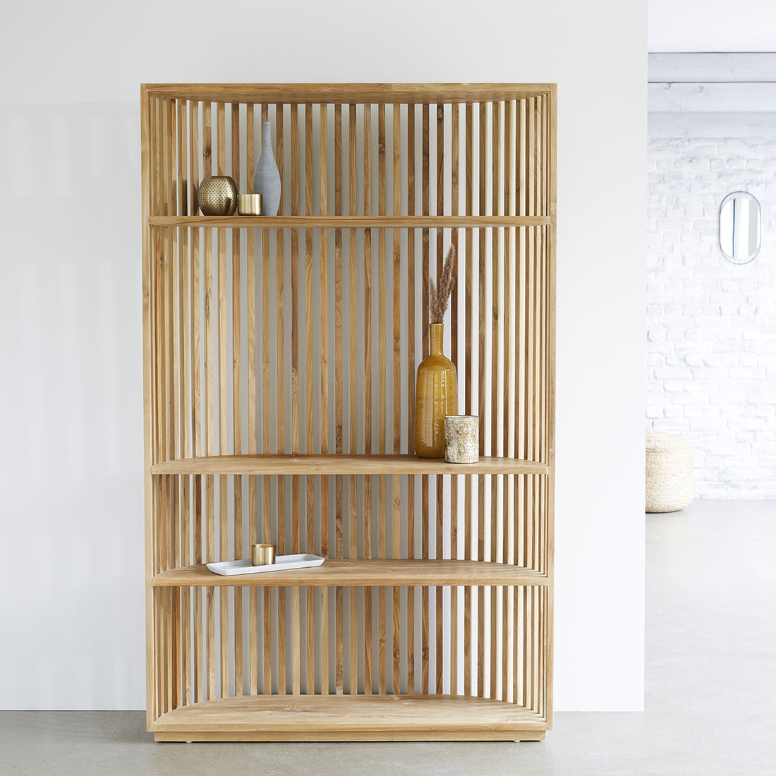 VICTORIA - Bücherregal aus massivem Teakholz, H 195 cm