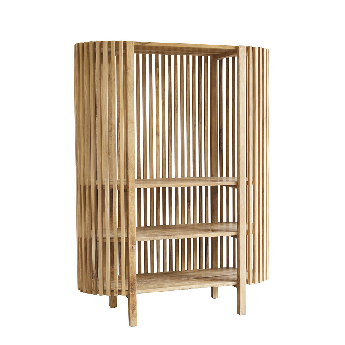 VICTORIA - Bücherregal aus massivem Teakholz, H 160 cm