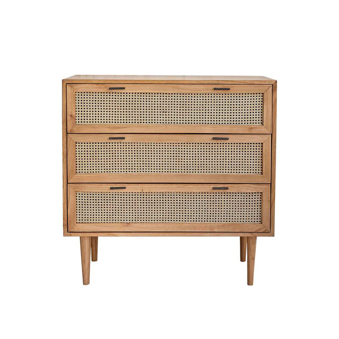 ALBA - Kommode aus massivem Mindi und Rohrgeflecht 100 cm