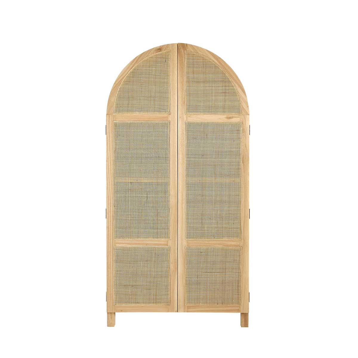 MAËL - Schrank aus massivem Mindi und Rohrgeflecht 90 cm