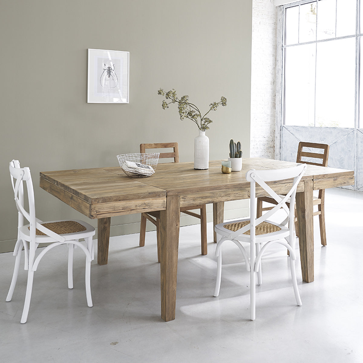 CARGO - Ausziehbarer Tisch aus massivem, recyceltem Teakholz 10 pers.