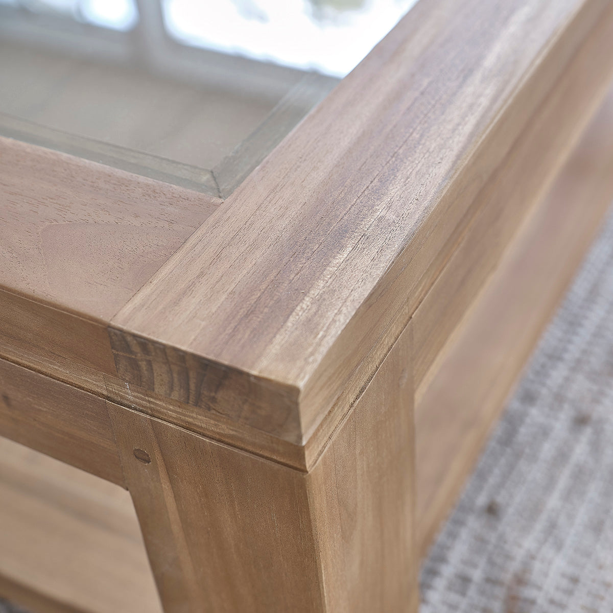 BOSTON - Couchtisch aus massivem Teakholz 100 cm