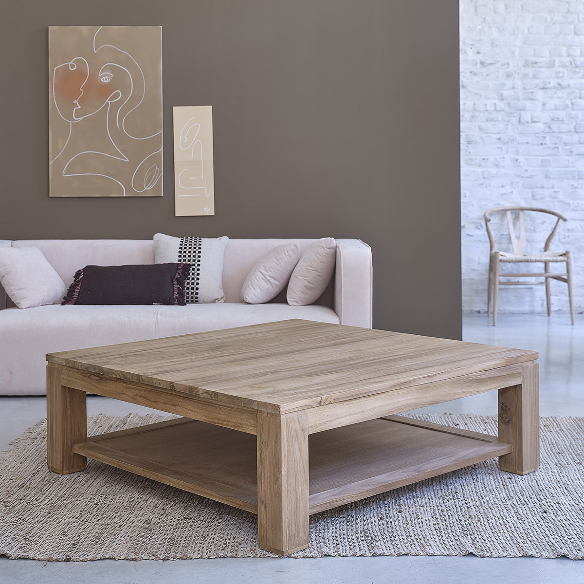 BOSTON - Couchtisch aus massivem Teakholz 120 cm