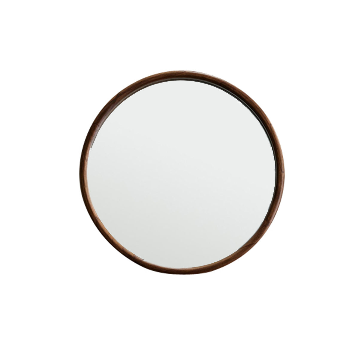 TRINIDAD - Spiegel aus massivem Mindi mit Walnuss-Finish rund Ø50 cm