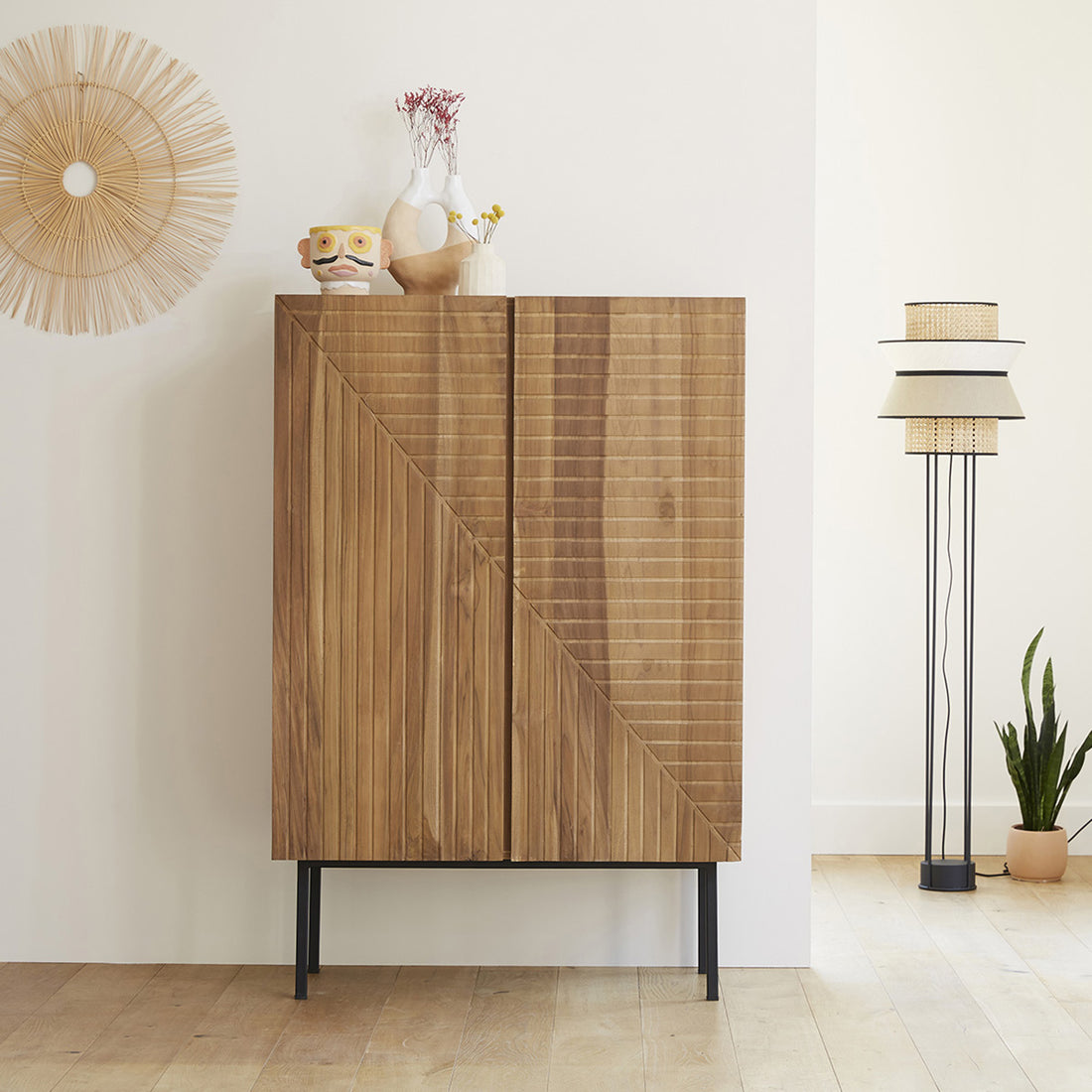 PORTLAND - Schrank aus massivem Teakholz 100 cm
