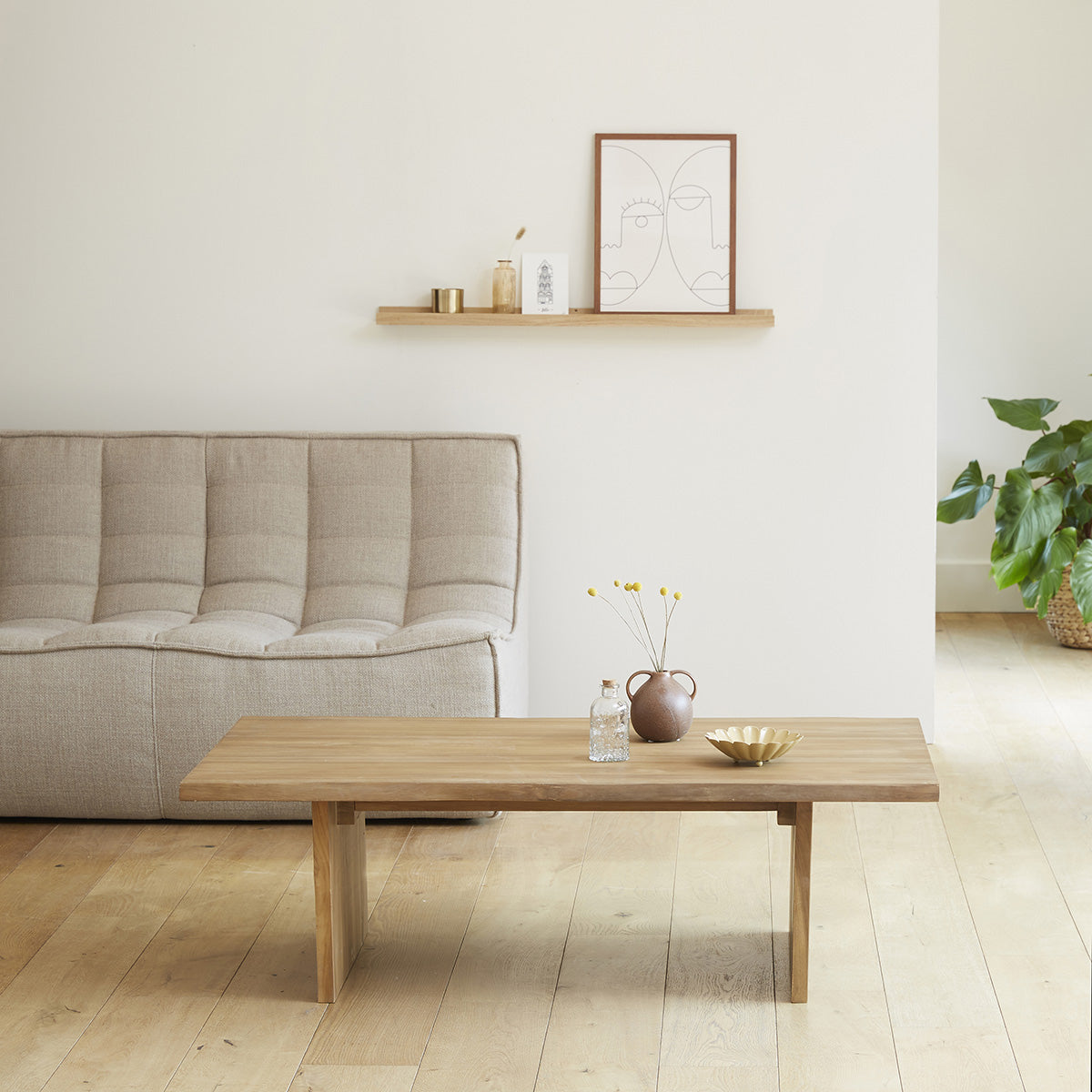 BOSTON - Couchtisch aus massivem Teakholz 120 cm