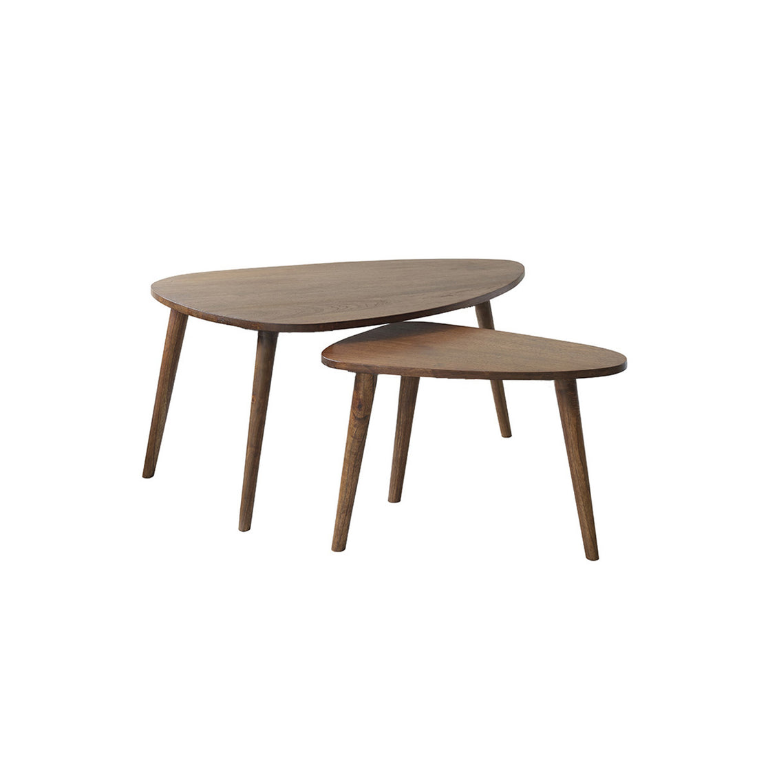 BRUNE - Couchtisch-Set aus massivem Mindy in Walnuss-Finish