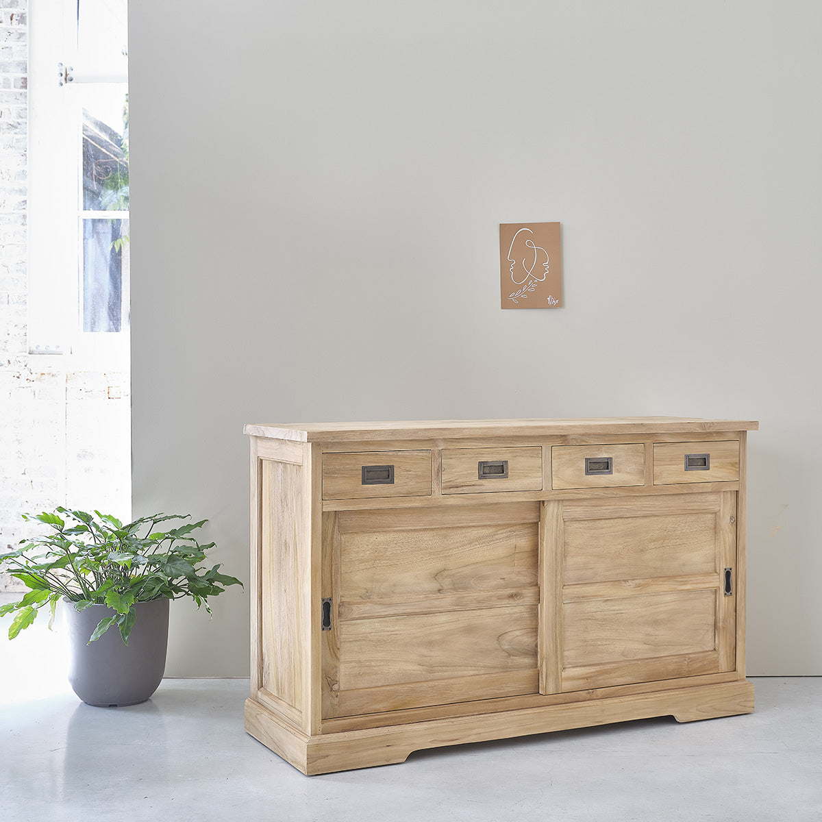 BOSTON - Buffet aus massivem Teakholz 150 cm 
