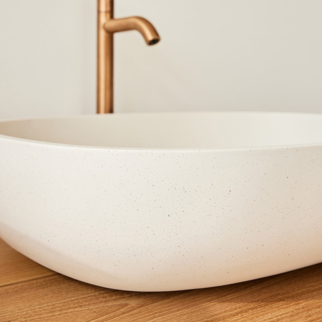 LENA - Betonbecken beige oval 50cm