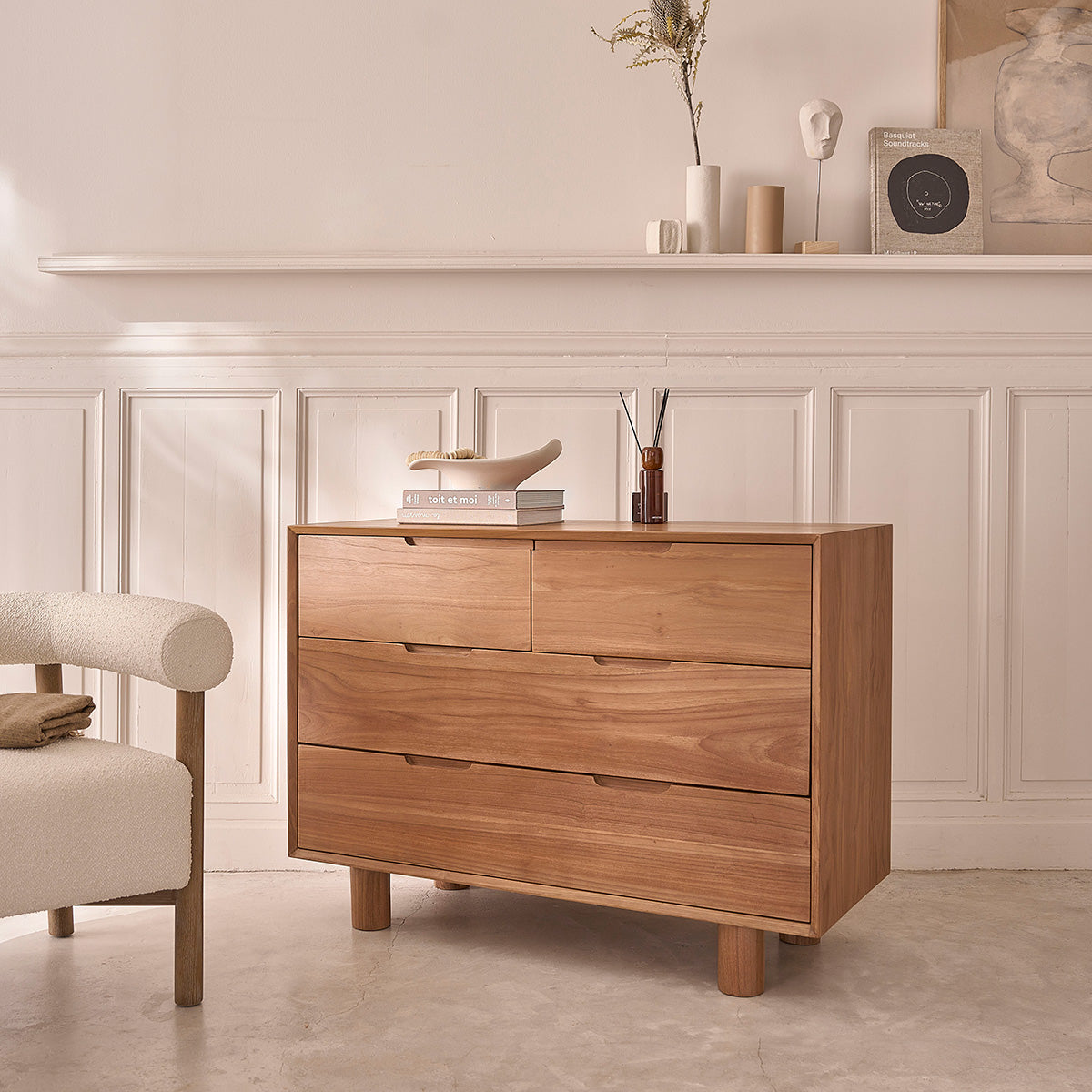 GUSTAVE - Kommode aus massivem Teakholz 110 cm