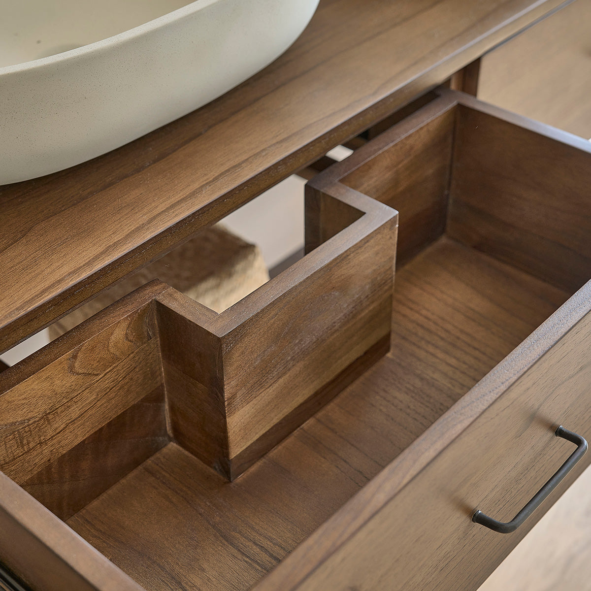 CALIXTE - Meuble de salle de bain en mindi massif 135 cm