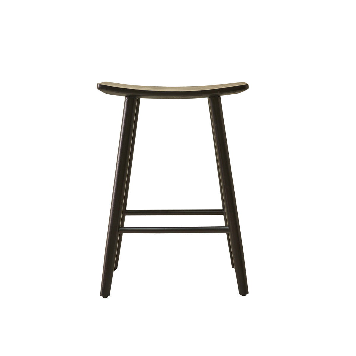 AMBRE - Hocker aus massivem Teakholz schwarz 65 cm